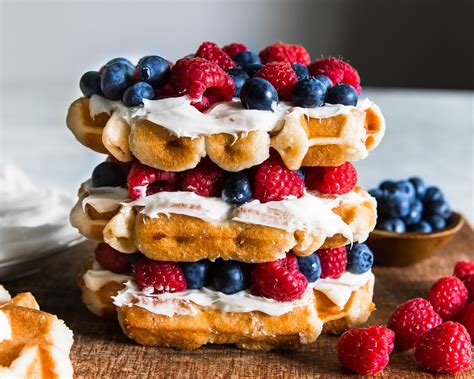 Red, White and Blue Waffle Cakes