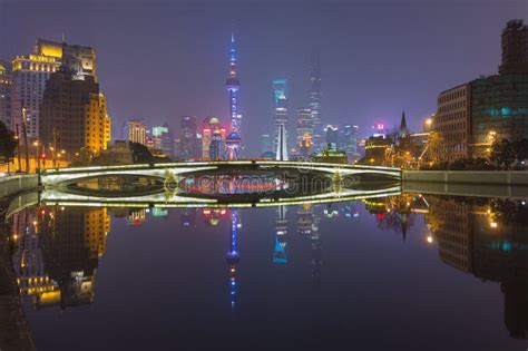 Shanghai City at Night, China Editorial Stock Photo - Image of night ...