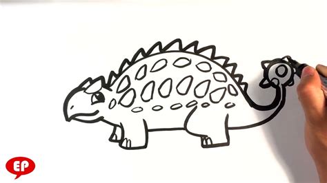 How To Draw Dinosaurs Ankylosaurus Easy Drawing For Kids Drawing ...