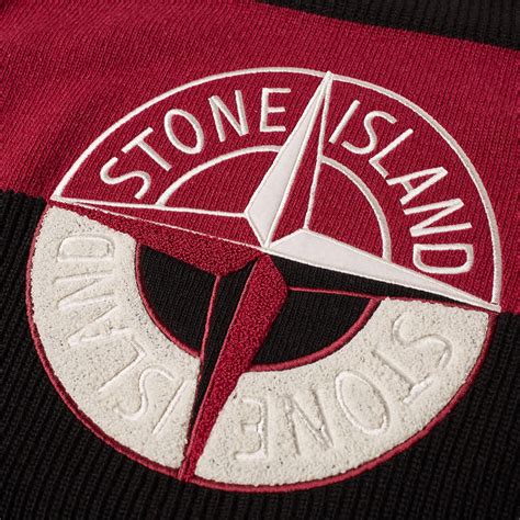 Stone Island Graphic Embroidered Logo Knit Black | END.