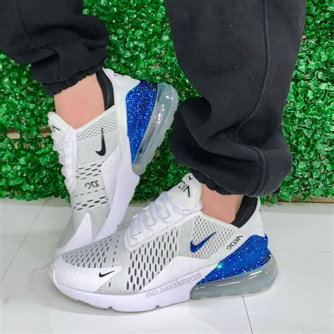 Custom Crystal Nike Air Max 270 sneakers White/Black - Ticks & Heel *– It's Crystalicious®