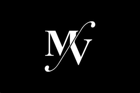 MV Monogram Logo design By Vectorseller | TheHungryJPEG.com