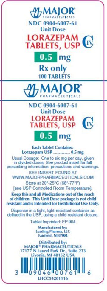 Lorazepam - FDA prescribing information, side effects and uses