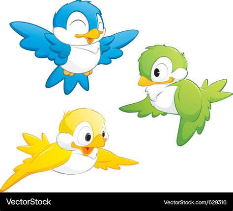 Cute cartoon birds Royalty Free Vector Image - VectorStock