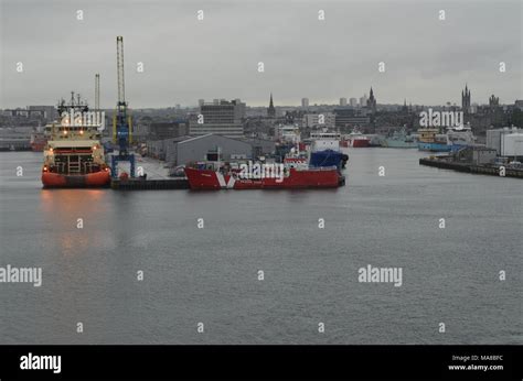 Aberdeen (Scotland) harbour, main gateway for the North Sea oil and gas ...