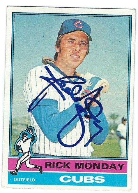 Rick Monday Baseball Slabbed Autographed Cards