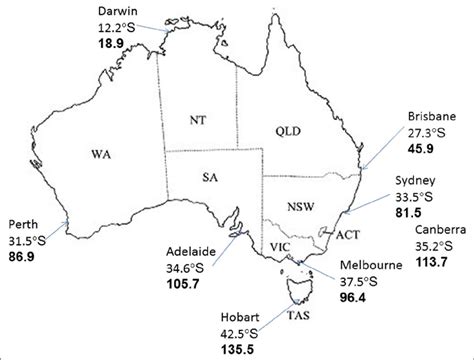 Map Of Australia With States And Territories And Capital Cities - Tybie ...