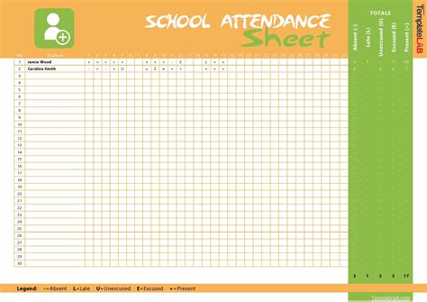 Printable Attendance Sheets