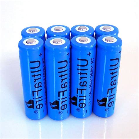 4pcs 18650 Battery 3.7V Li-ion Rechargeable 5000mah Batteries