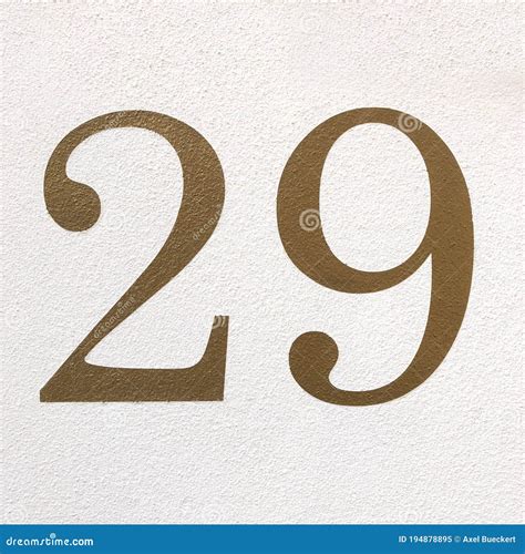 Number Twenty-nine in Arabic Numerals - House Number 29 Stock Image ...