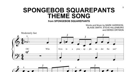 SpongeBob SquarePants Theme Song (Beginning Piano Solo) - Sheet Music