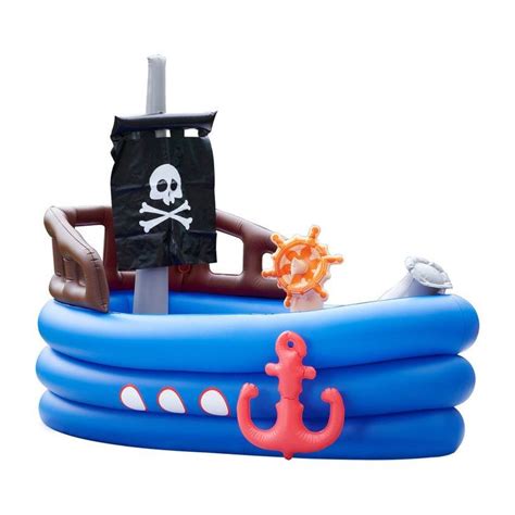 Teamson Kids Water Fun Pirate Boat Inflatable Kiddie Pool (Multicolor ...