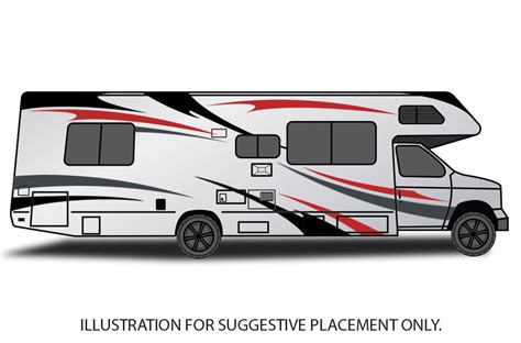 Vinyl Graphics Decal Wrap Kit Large Stripes for Motorhome RV Trailer Camper v.3 - Exterior