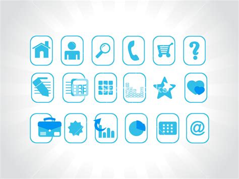 Blue Vector Icons Royalty-Free Stock Image - Storyblocks