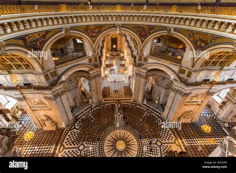 Interior view of St Pauls cathedral from the Whispering Gallery, St ...