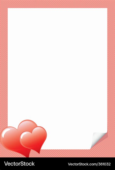 Love letter template with hear Royalty Free Vector Image