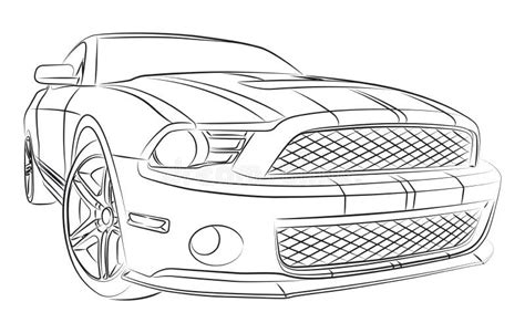 Muscle car drawing stock illustration. Illustration of side - 32022218