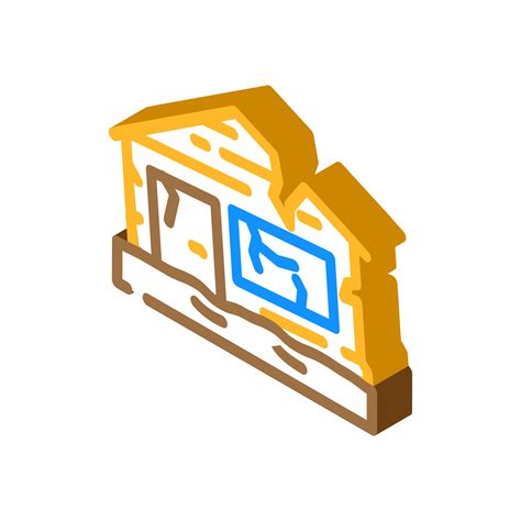 broken house disaster isometric icon vector illustration 23099667 ...