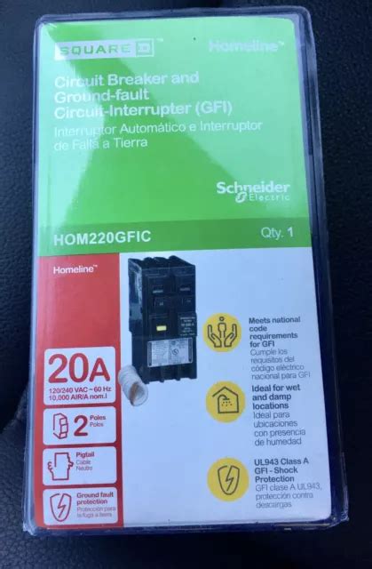 SQUARE D HOMELINE 20 Amp 2-Pole HOM220GFCI Circuit Breaker “NEW/SEALED” £76.07 - PicClick UK