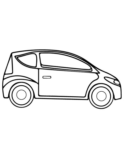 Simple Micro Car Design Coloring Page - Free Printable Coloring Pages for Kids