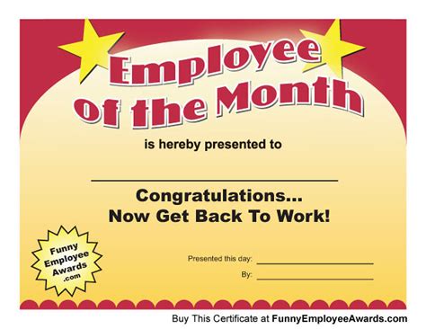 Employee of Month Certificate | Download this funny employee… | Flickr