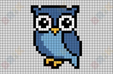 Owl Pixel Art | Cross stitch owl, Pixel art, Cross stitch designs