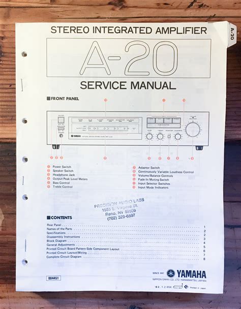 Amplifier Service Manual *Original* – Vintage Audio Store - Vintage ...