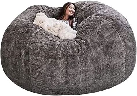 Buy Giant Bean Bag Chair, 7ft Giant Fur Bean Bag Cover Lounger Bean Bag ...