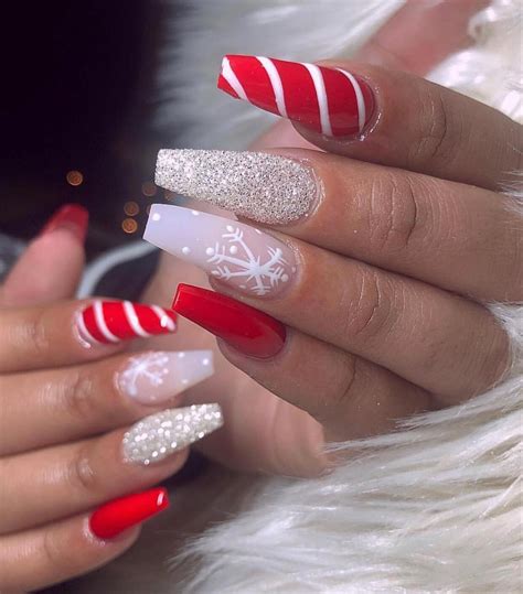 25+ Beautiful Acrylic Coffin Christmas Nail Designs Ideas