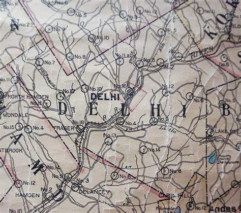 Delhi Map (showing location of old schools) - Delaware County NY Genealogy and History Site