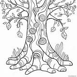 Whimsical Tree Trunk Coloring Page 57984 45880 sketch template
