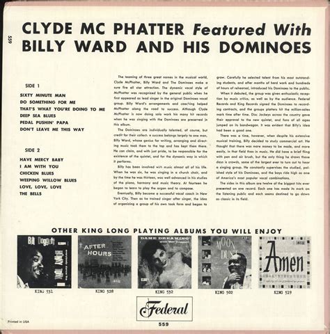 Download Vintage LP Album Cover of Billy Ward And The Dominoes ...