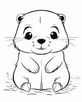Woodchuck Groundhog Coloring Pages Print Printable Day Drawing  sketch template