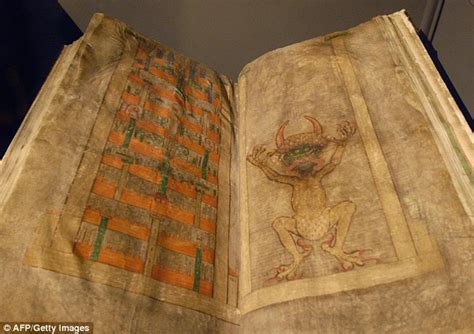 Codex Gigas, or Devil's Bible, with colour image of Devil drawn by ...