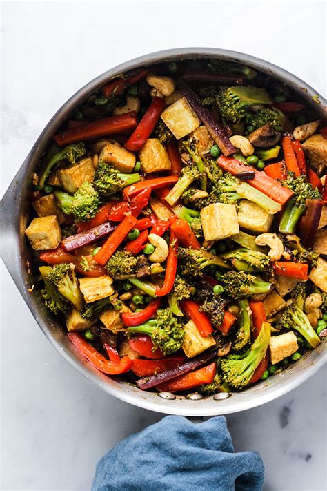 Vegan Tofu Vegetable Stir Fry - Dietitian Debbie Dishes