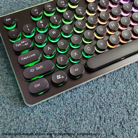 K-SNAKE K19 Punk Brilliant RGB Light Effect Metal Gaming Keyboard - Black