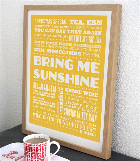 'bring me sunshine' morecambe and wise print by typaprint | notonthehighstreet.com