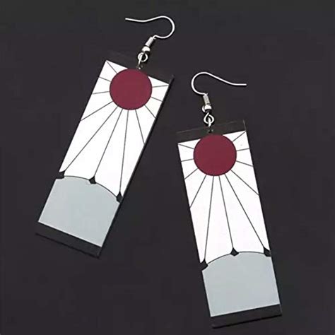 Tanjiro &Hanafuda Earrings, Acrylic Earrings, Kimetsu No Yaiba Cosplay Anime Earrings (ear hook ...