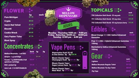 Marijuana Menu Design Template