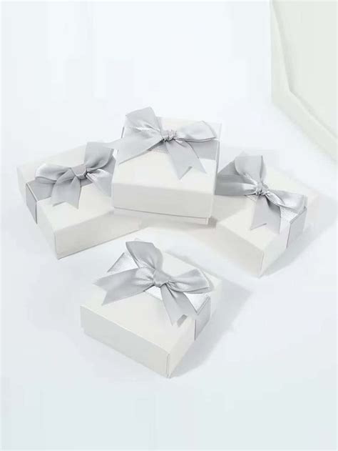 2pcs Bow Decor Gift Box | Jewelry packaging box, Paper gift box, Necklace gift box