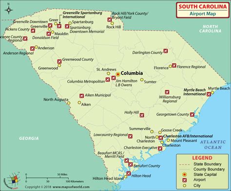 Airports in South Carolina | South Carolina Airports Map