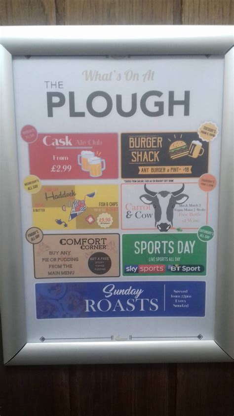 Menu at The Plough pub & bar, Lancaster