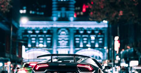 Black Lamborghini on Road during Night Time · Free Stock Photo