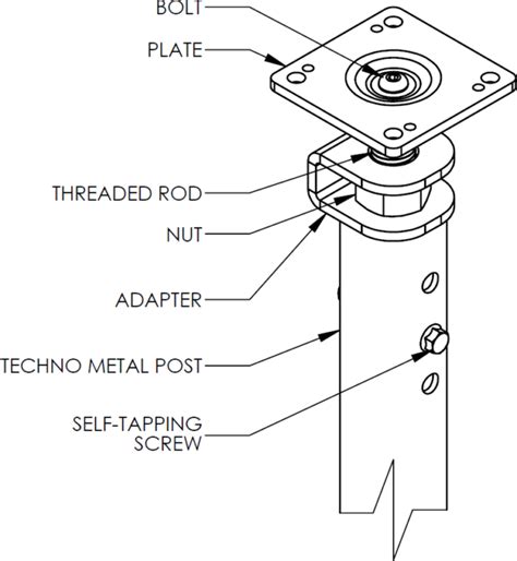 Fixed or adjustable bracket installation - Techno Metal Post