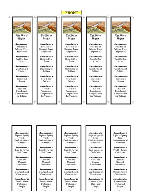 Constitution Day Bookmarks | United States Bill Of Rights | Jury Trial