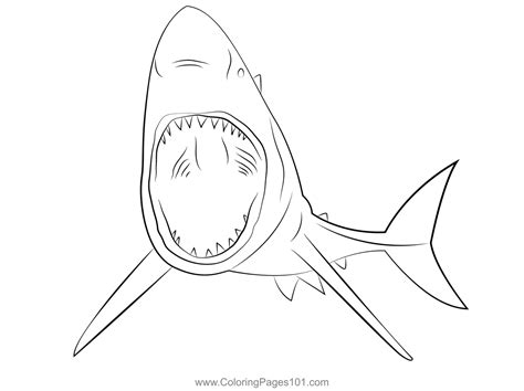 Diving With Great White Sharks Coloring Page for Kids - Free Sharks Printable Coloring Pages ...