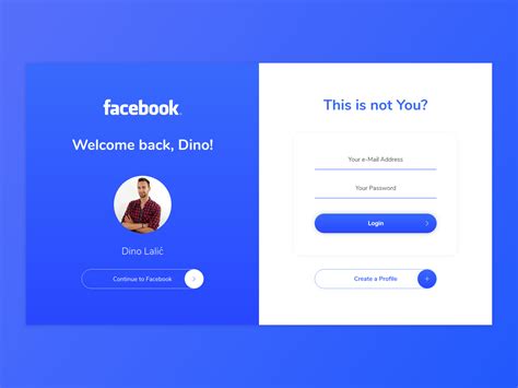 Facebook Login - UI Challenge by Dino Lalic on Dribbble