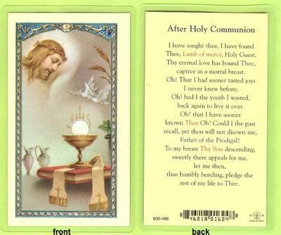 After Holy Communion Prayer, Laminated Holy Card, 25-pack,. # 99956