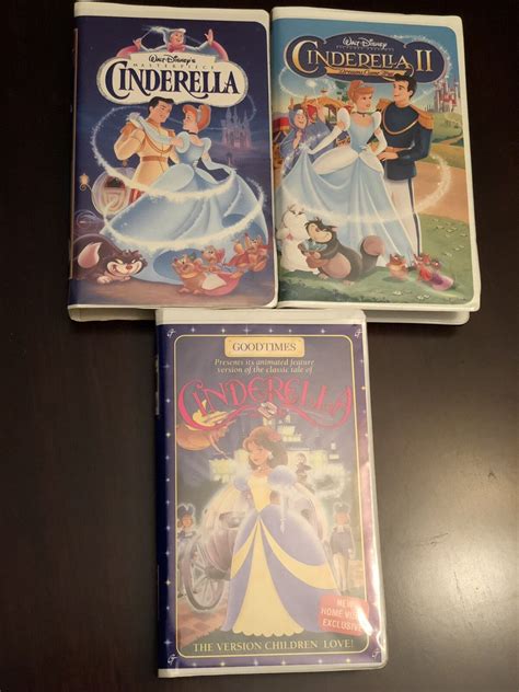 Walt Disney Cinderella I & II VHS Tapes Lot of 3 - Tested And Working /Goodtimes | eBay