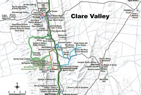 Clare Valley Wineries Map